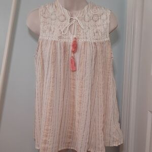 Rachel Zoe Cream and Gold Swing Top sz Small